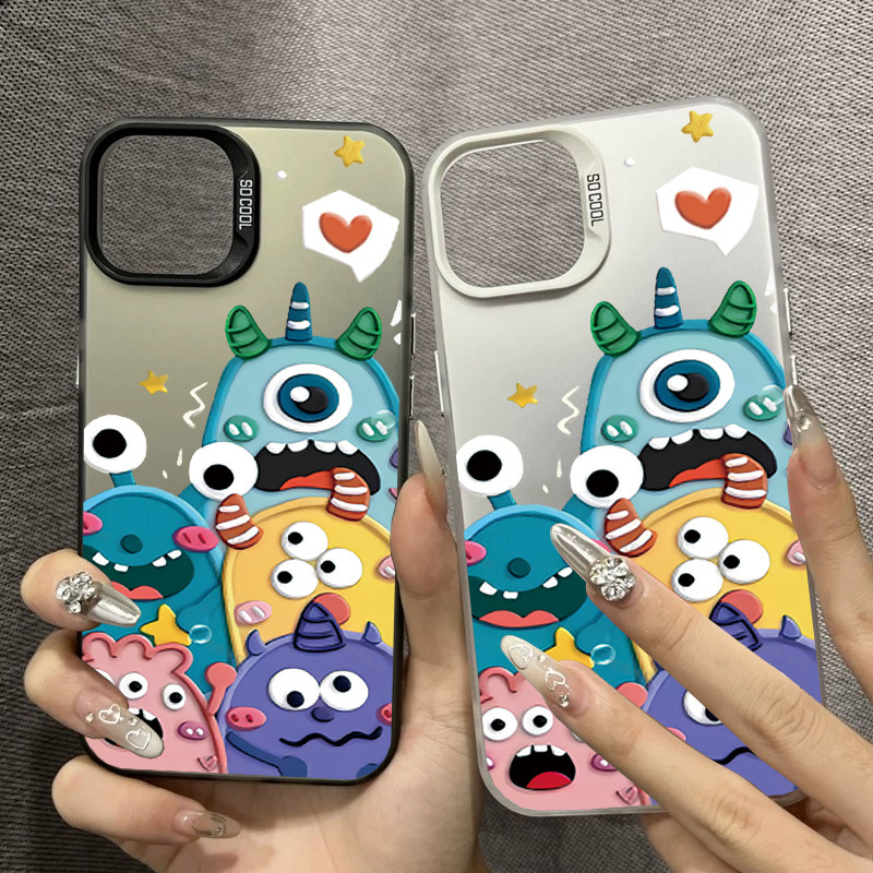【COD】Casing hp Ponsel Pola Monster Lucu case iPhone 15 Pro 15 Pro Max 15 Plus 11 13 16 11 Pro Max 13