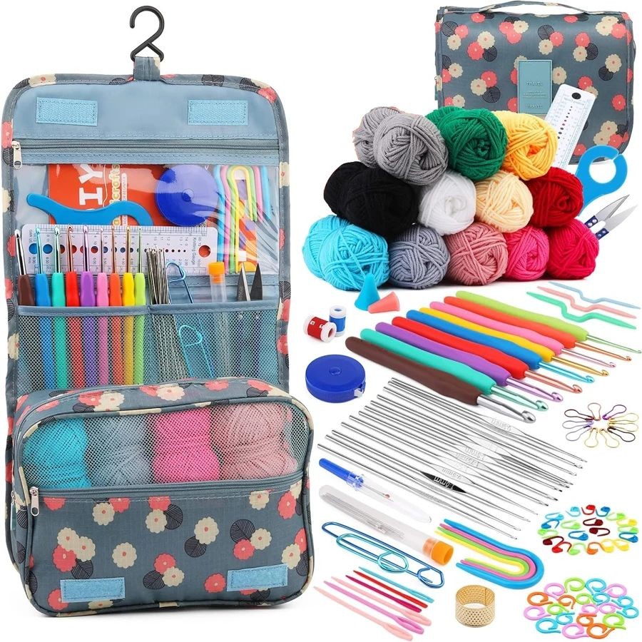 

130 Piece Knitted Crochet Set for Household Sewing Tools DIY Craft Crochet Knitting Marking Needle Tool Weaving Accessories Kit