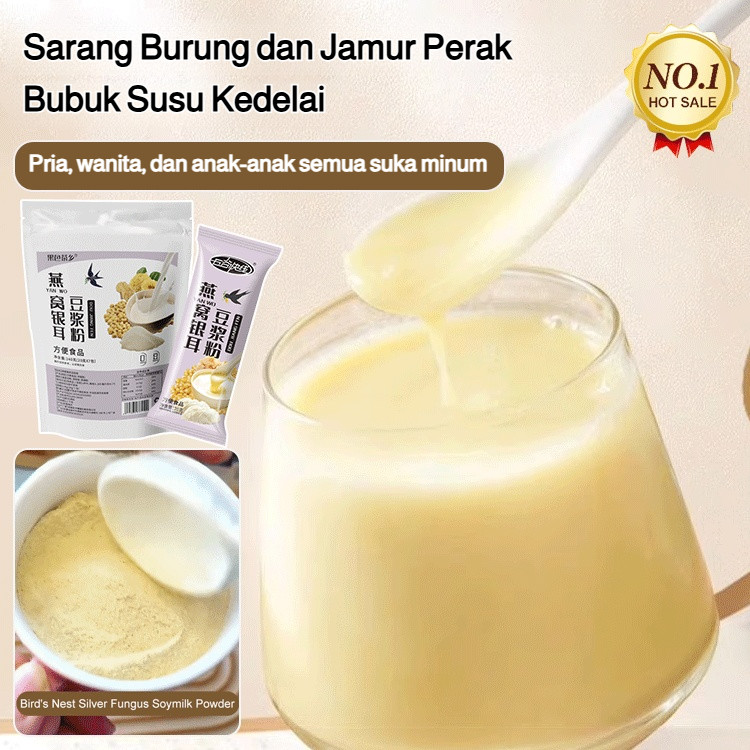 

✨Beli 1 Gratis 2✨Susu Bubuk Kedelai Tremella Sarang Burung 140g(20*7 bungkus)/Minuman sarapan pagi diseduh tanpa dimasak dalam kemasan tersendiri/Bird's Nest Tremella Soy Milk Powder