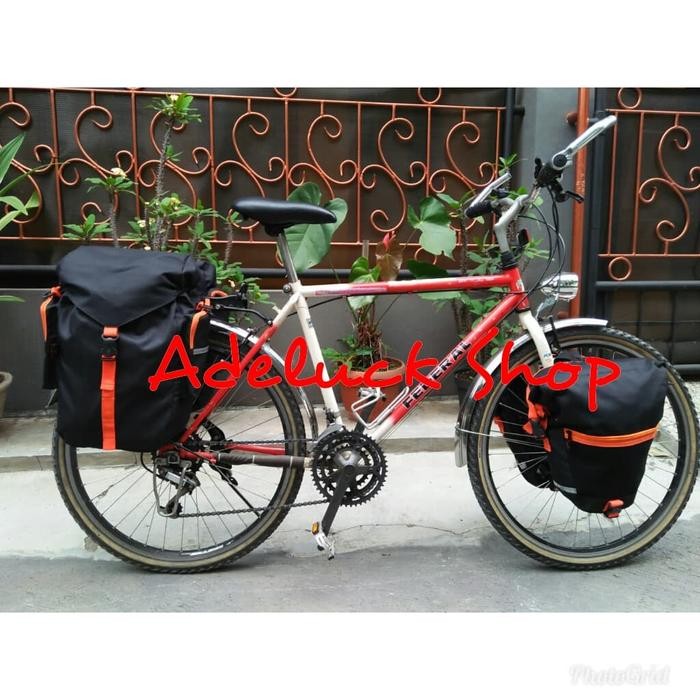 Tas sepeda pannier depan belakang + rak depan