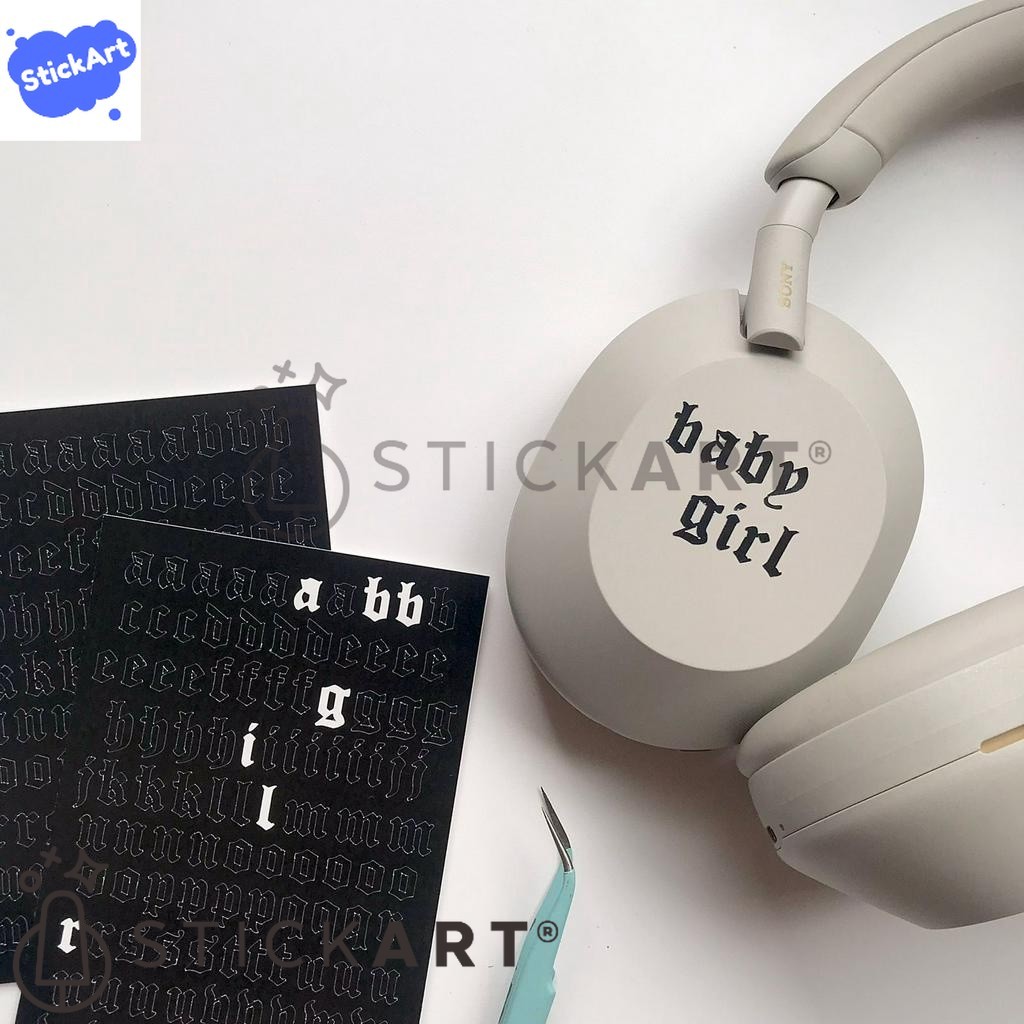 

[STICKART] Stiker huruf gothic/ letter alphabet sticker utnuk dekorasi jurnal/ scrapbook/ polco BAHAN DAN KWALITAS PREMIUM
