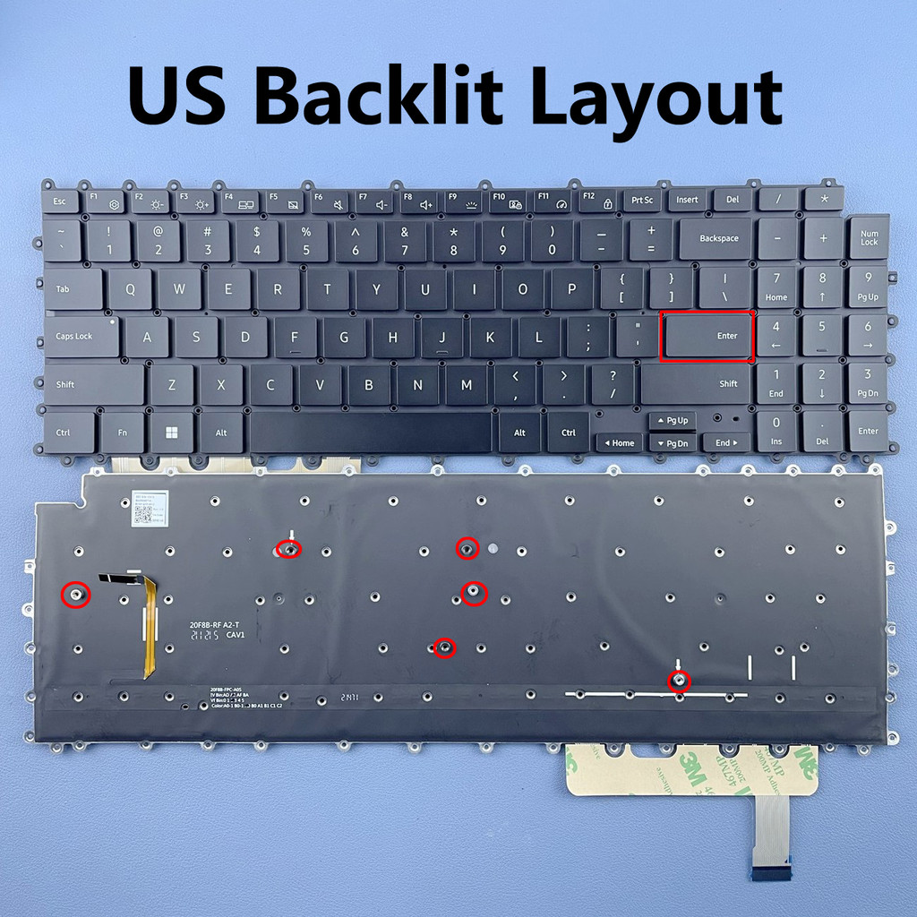 US Backlit Keyboard For [Single Fan] For SAMSUNG 950XDB NT950XDB NP950XDB Series BA5904671A