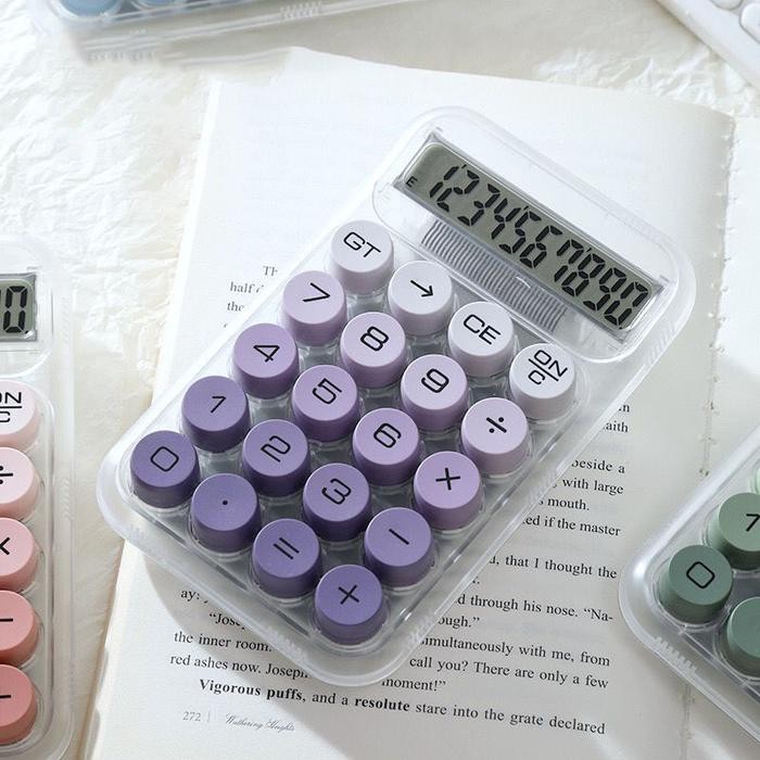 

[MILOLI] MECHANICAL PUSHBUTTON CALCULATOR Desain Large Minimalis Portable Kalkulator Alat Hitung Aesthetic - F0310 - A. PURPLE-(DX-2699), CALCULADORA