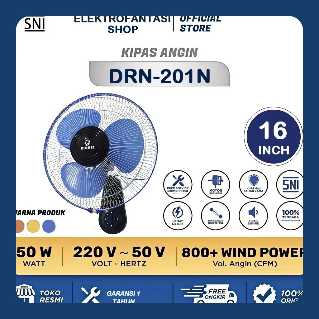 COD Kipas Angin Anginkipas Dinding 16 Inch Wall Fan Rinrei 12 &16 Yasaka & Elektronik Tempel Agin Mu