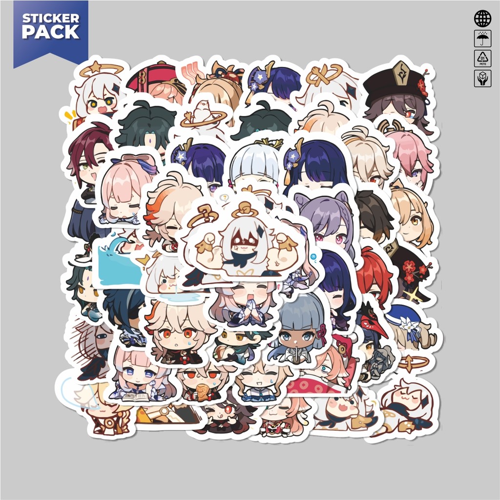 

[100PCS]Stiker Pack Sticker Anime Game Genshin Impact Sticker Aesthetic Vinyl Anti Air Dekorasi Sticker Laptop Buku Journal Koper Helm Casing HP Gitar Helm Skateboard