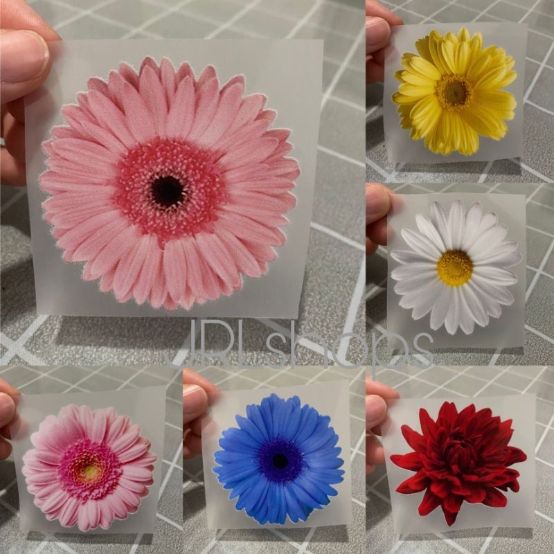 

Stiker Sablon DTF Kualitas Premium Gosok Tempel Karakter Bunga Flower Boleh Satuan