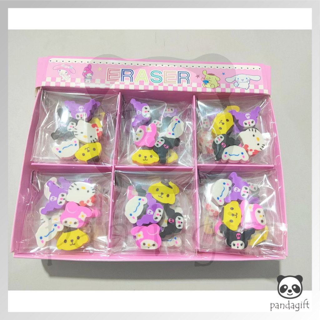 

Penghapus Karakter Kepala SANRIO Kuromi Melody Cinnamonroll Pocacho Per pack 5 Pcs - GG0469