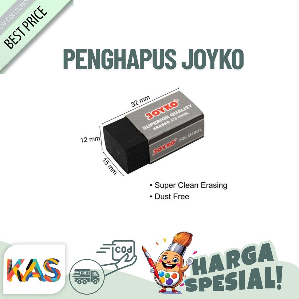

Penghapus JOYKO 526 B40 Eraser Hitam Stip