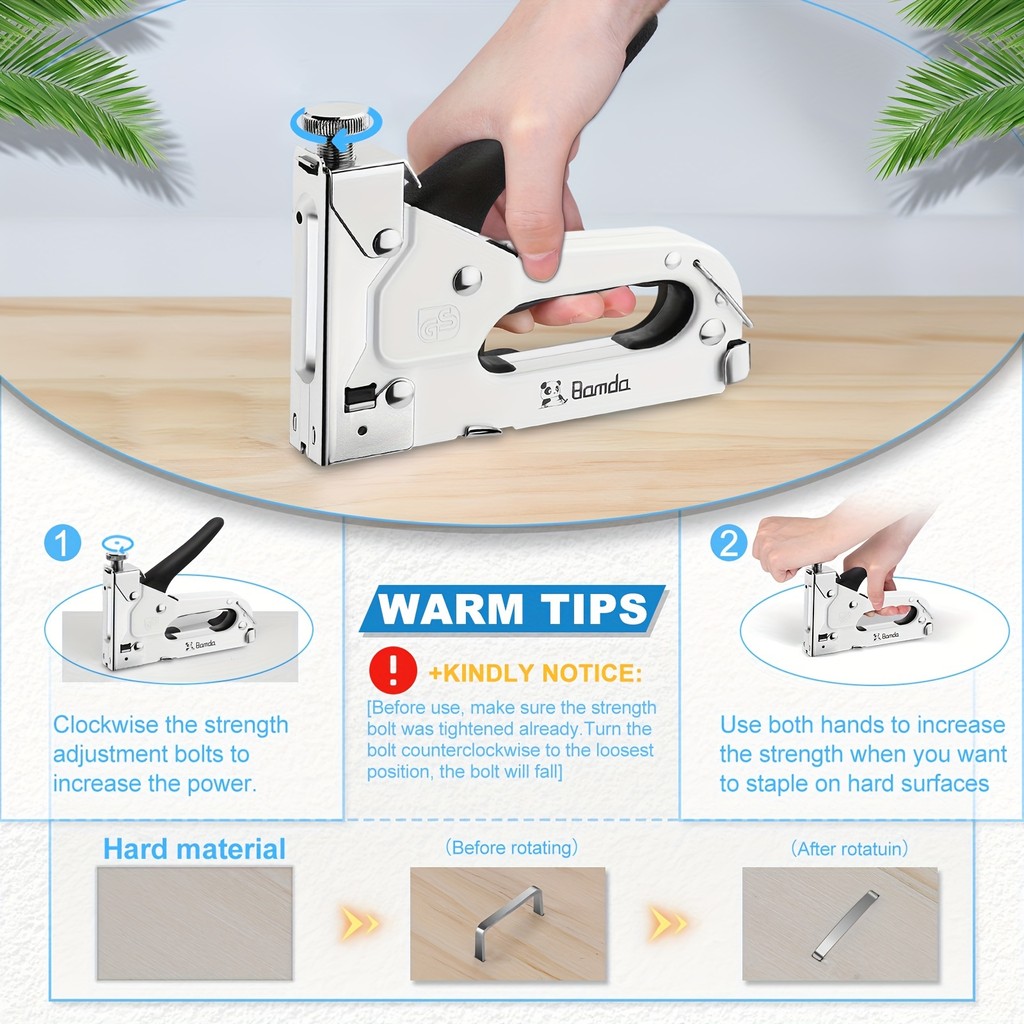 

Staple Gun, 3 in 1 Heavy Duty Staple Gun Kit with 300 Staples, Upholstery Stapler for Fixing Material, Decoration