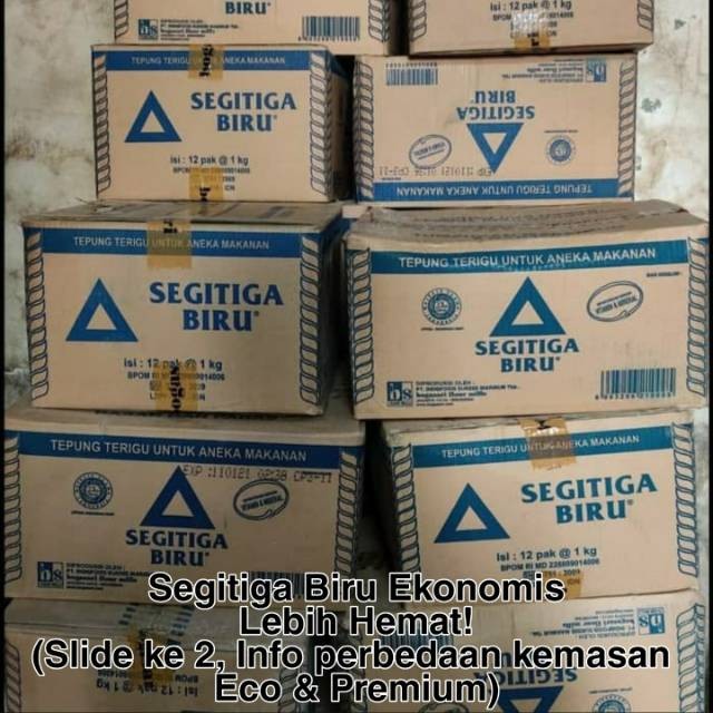 

Tepung Terigu Segitiga Biru 1kg DUS Ekonomis isi 12pcs GOSEND GRAB