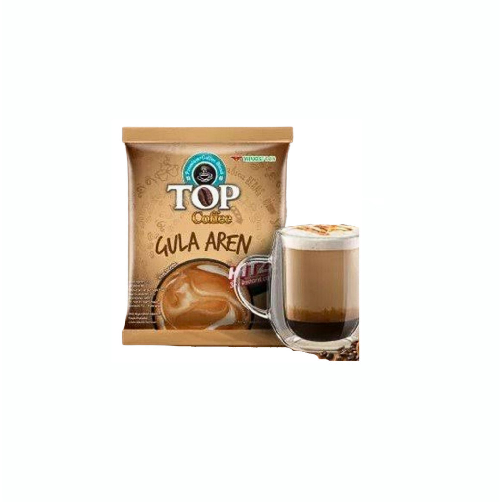 

momen santai Anda!! Top Coffee Kopi Instan Gula Aren 1 Renteng 15 pcs ( 10 + 5 ) 22g