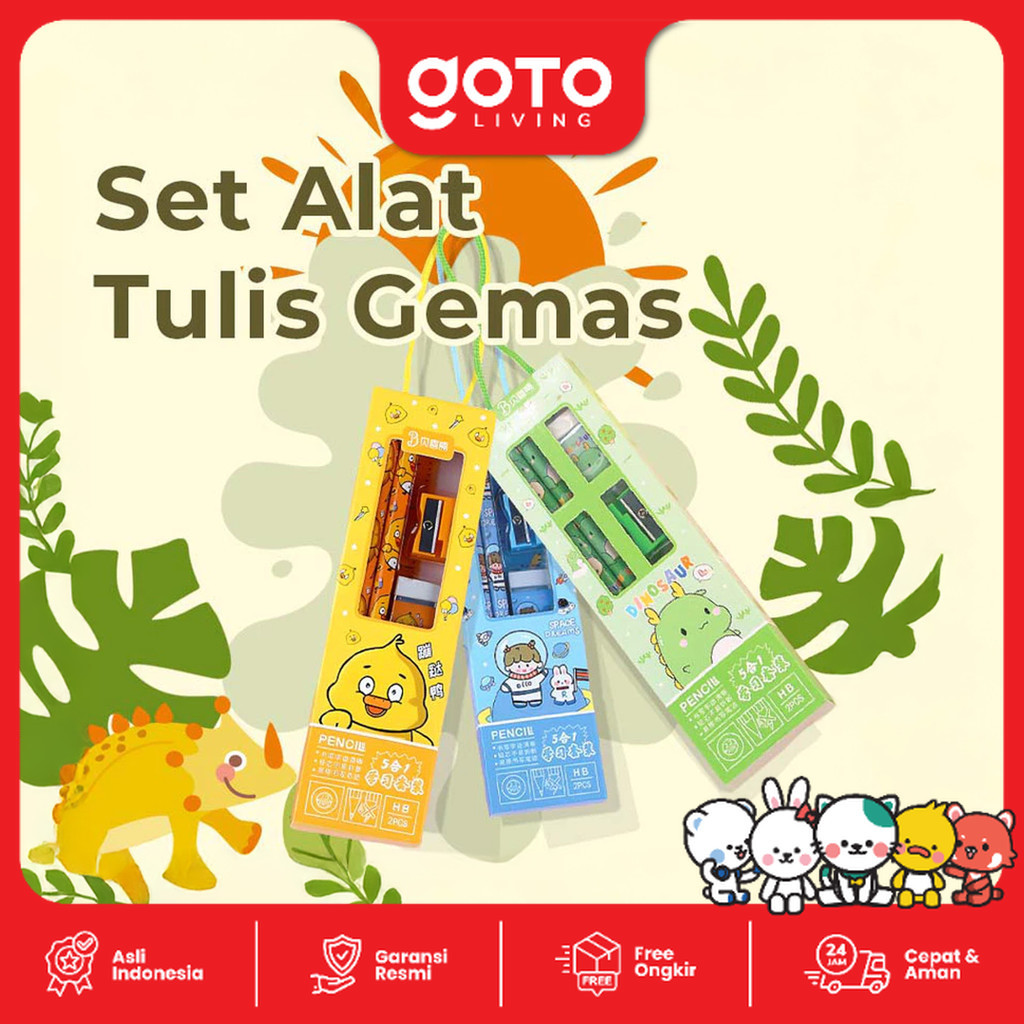 

Goto Weisen Set Paket Alat Tulis Penghapus Serutan Pensil Penggaris