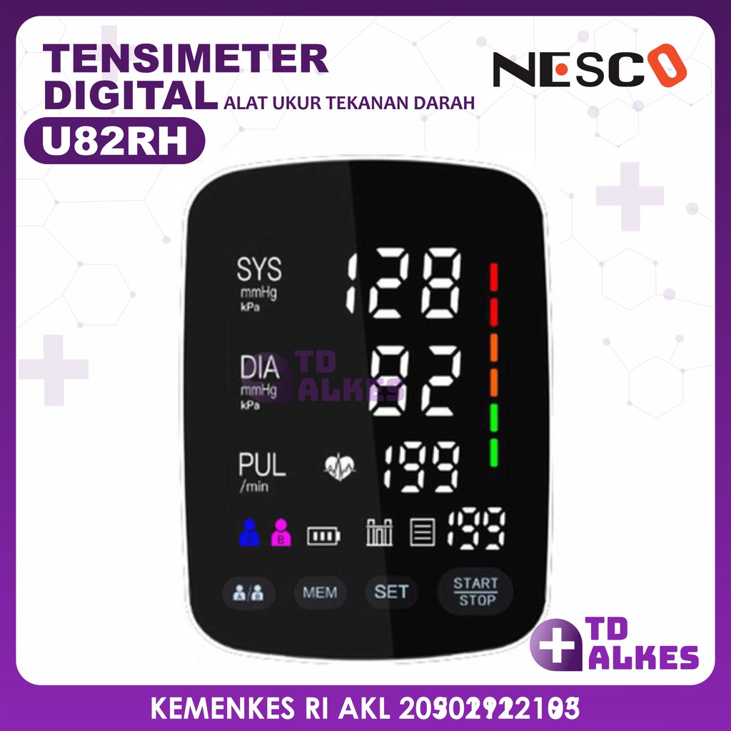 Tensimeter Nesco U82RH Tensi Digital Alat Diagnosa Darah Detak Jantung