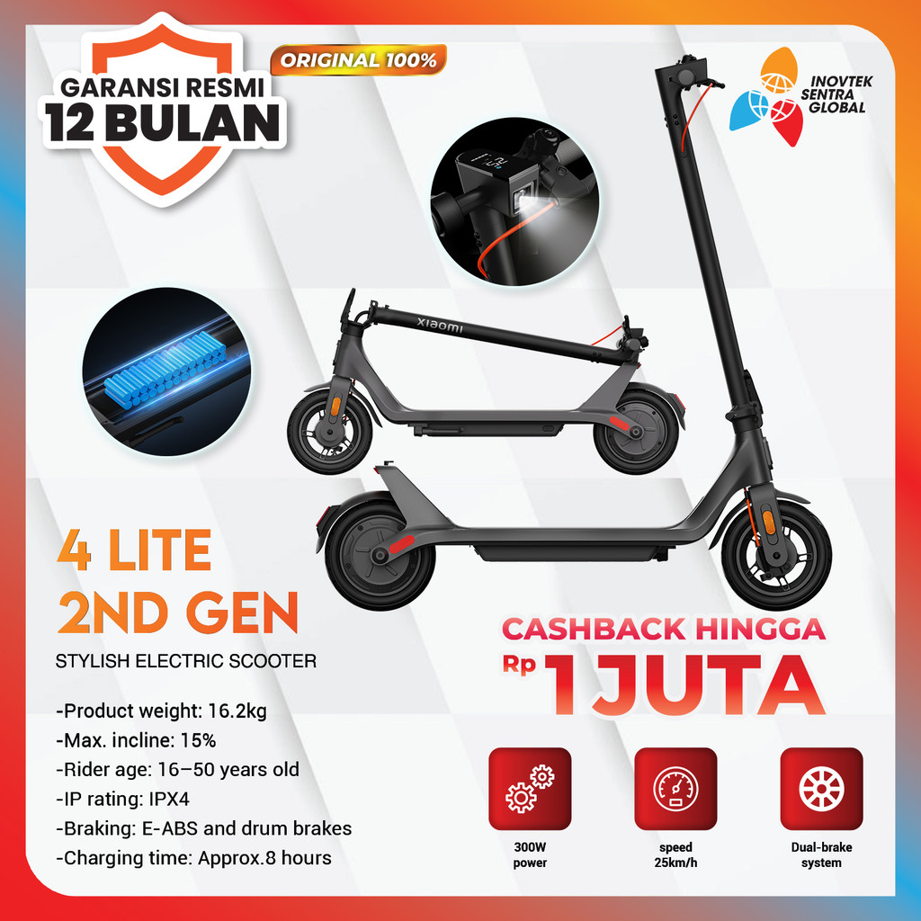 Xiaomi Mi Electric Scooter 4 Lite | 2nd Generation Scooter Elektrik