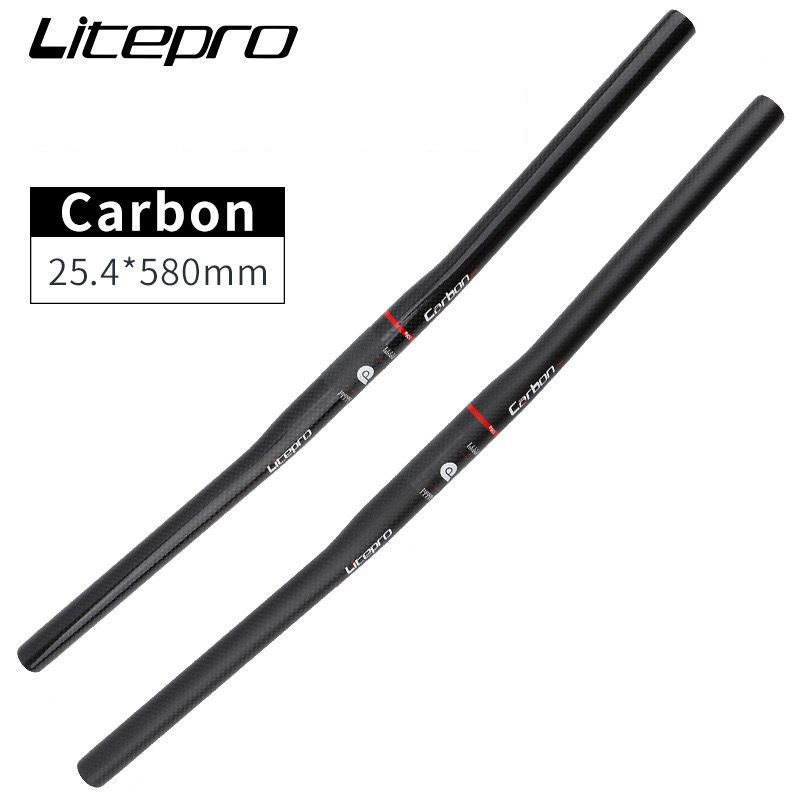 Handlebar Litepro Carbon Flat 25.4 x 580mm Roadbike MTB Sepeda Lipat Original