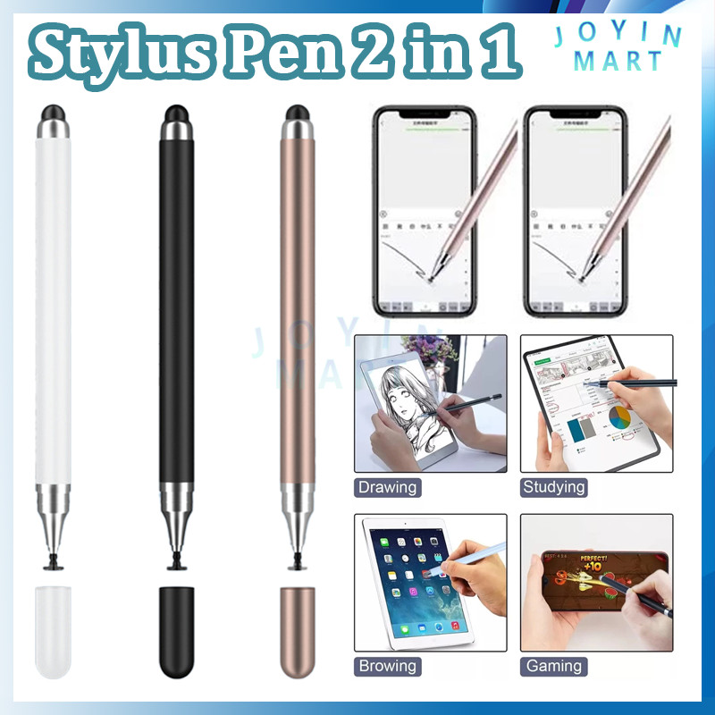 Capacitive Stylus Pen 2 In 1 Pulpen Pena / Touchscreen & Bolpen Untuk Tablet Laptop Universal
