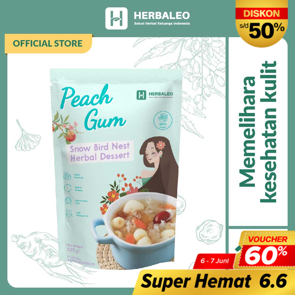 

Herbaleo Peach Gum Snow Bird Nest Herbal Dessert 125g Membantu Memelihara Kesehatan Kulit SP-012
