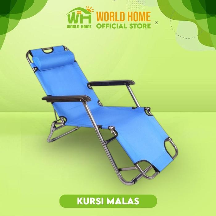 WORLDHOME Tempat tidur lipat Kursi Malas Kursi Lipat Piknik Kursi Santai Kasur Lipat Camping Folding