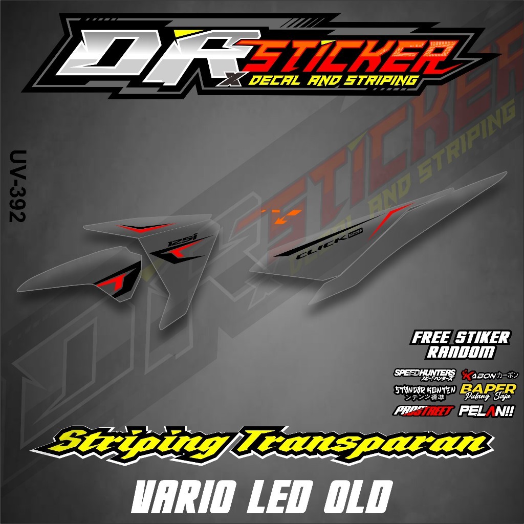 STICKER STRIPING TRANSPARAN VARIO LED OLD 125 150 SIMPLE RACING