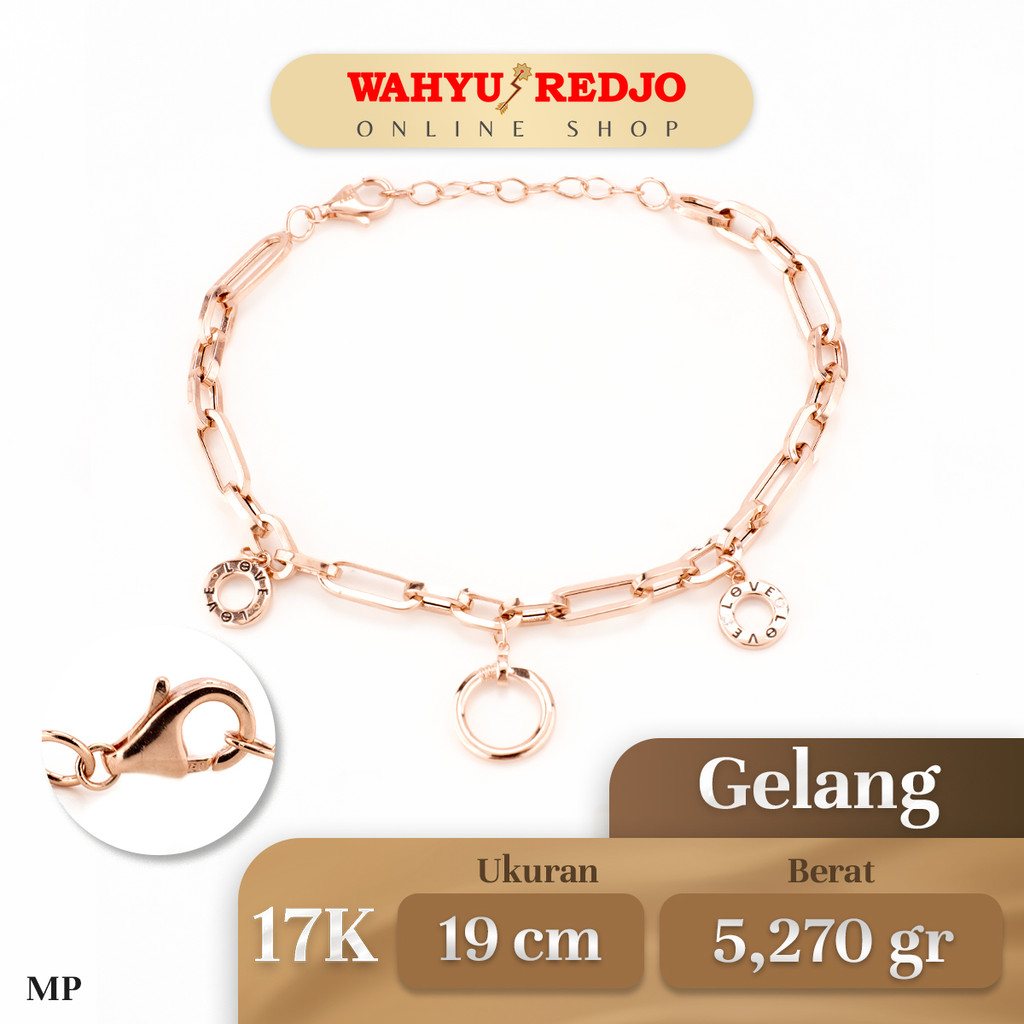 Gelang Rt Fancy Rose Gold Emas Kadar 17K Wahyu Redjo GL-17K-27905451-PMR