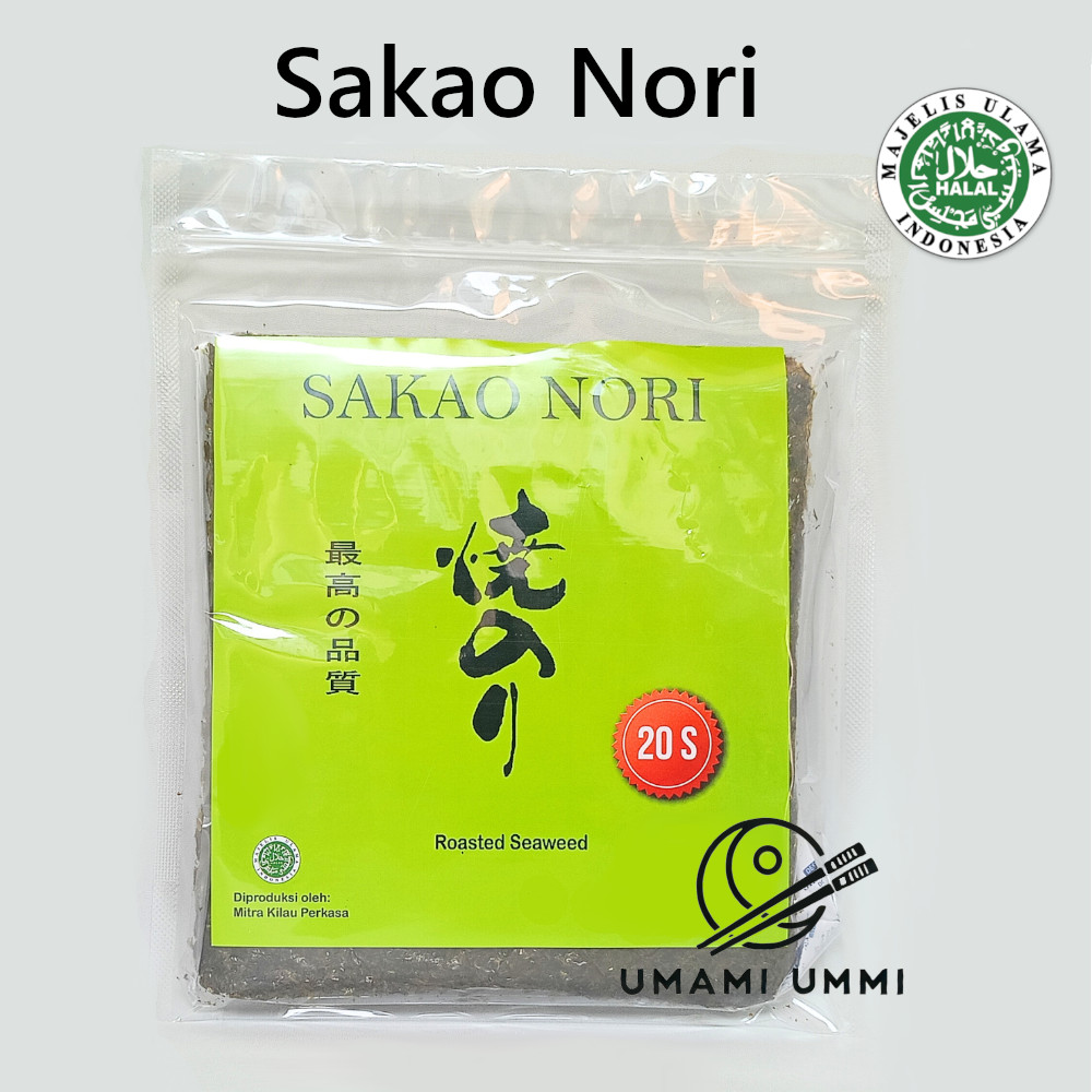 

SAKAO Sushi Nori 20 Lembar Roasted Seaweed Rumput Laut Halal Cocok untuk Kimbab, Onigiri Praktis