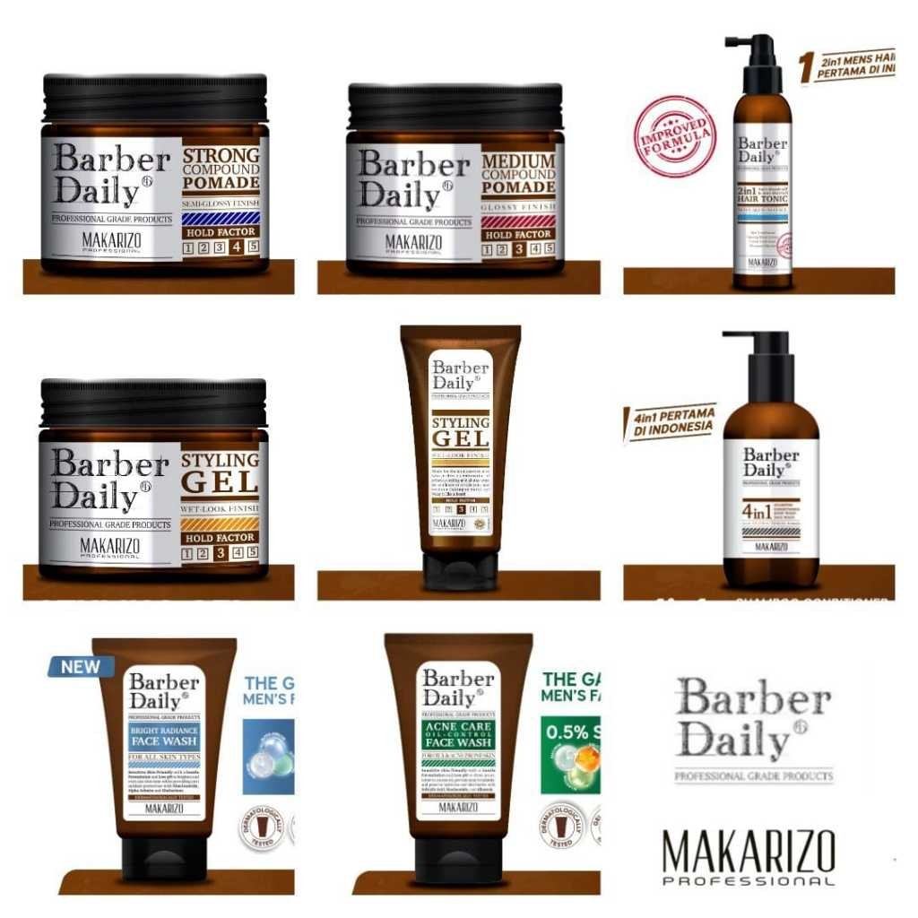 MAKARIZO Barber Daily Gel / Face Wash / Pomade / Hair Tonic / Shampoo