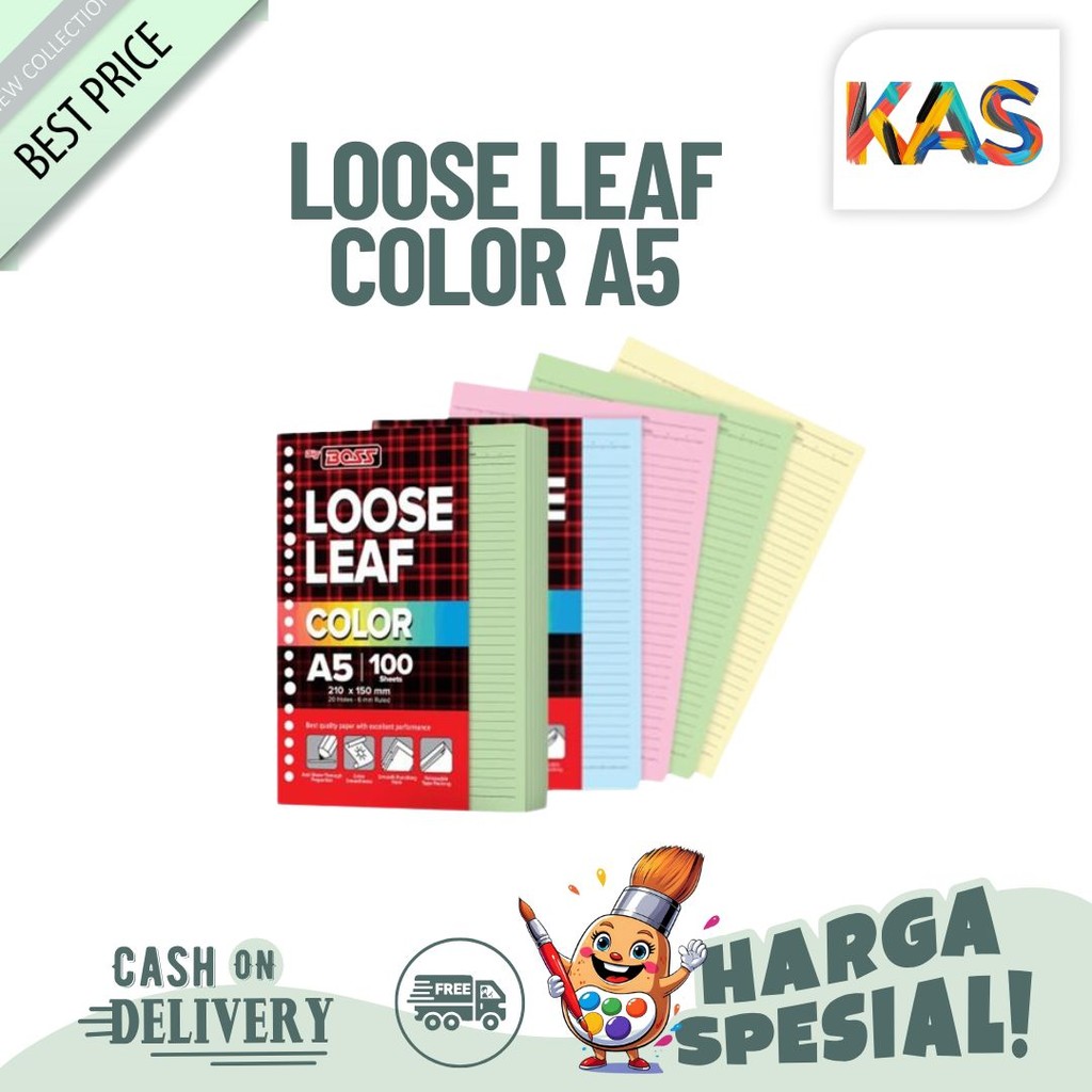 

Kertas Binder Big Boss Loose Leaf Color A5 100 Lembar Ukuran A5
