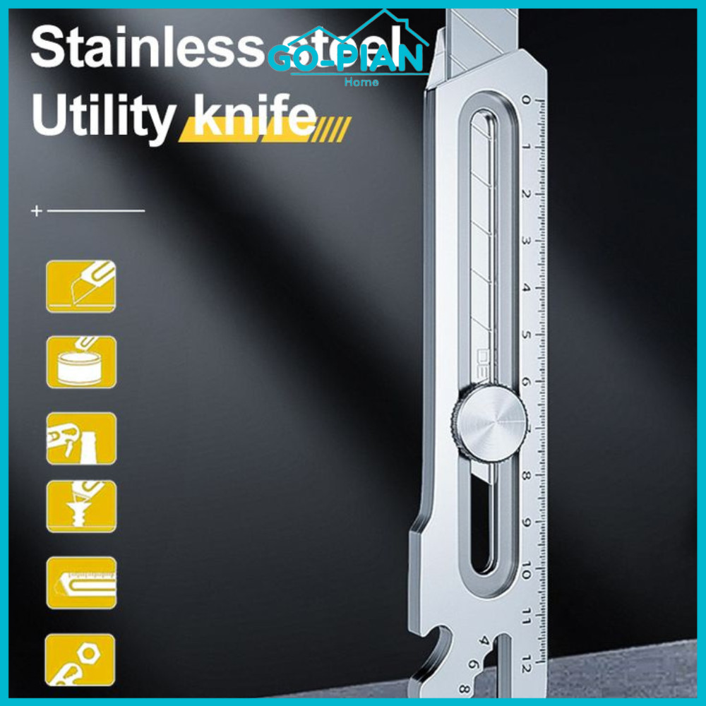 

Pisau Cutter penggaris 9in1 cutter multifungsi cutter penggaris cutter wrench pembuka baut