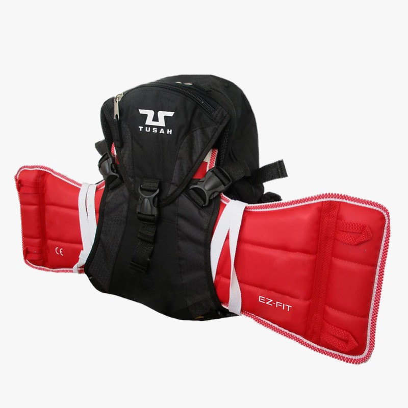 Tusah Backpack Tas Ransel Taekwondo 46x32cm Hitam Merah Biru