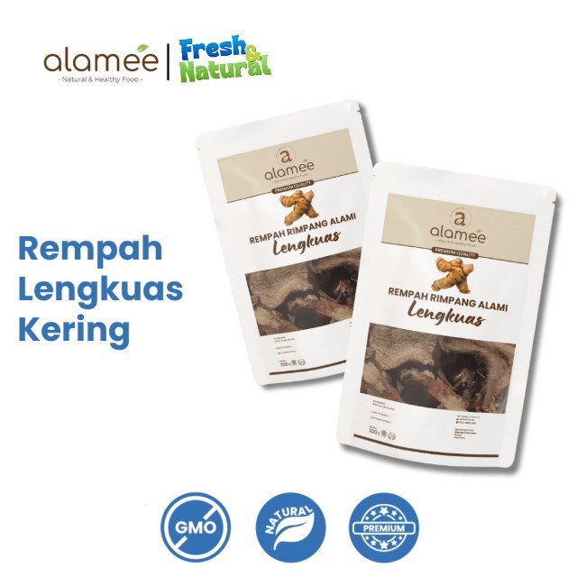 

ALAMEE Lengkuas Kering Dried Galangal Iris Rempah Organik Alami Bumbu Seasoning Masakan Masak 100gr fresh and natural