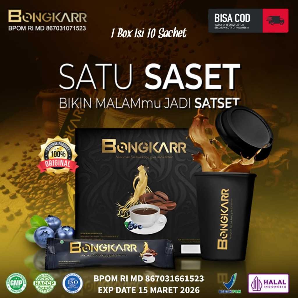 

BONGKARR COFFEE 1 BOX ISI 10 SACHET ORIGINAL MINUMAN SERBUK KOPI, GULA DAN KRIMER