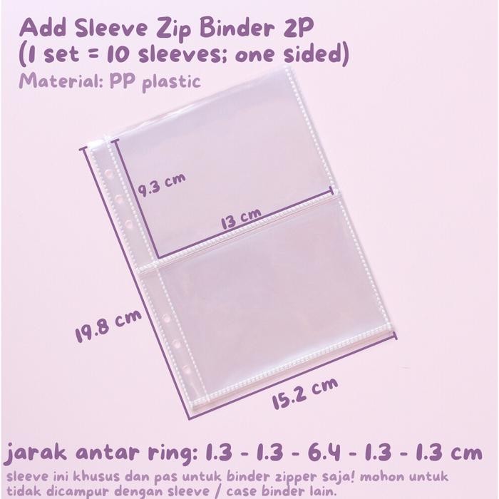 

【YANA-M】FLASH SALE!!! Zipper Photocard Binder 6 Ring A5 / Binder Album Photocard Polaroid - Sleeve 2P (ZIP)