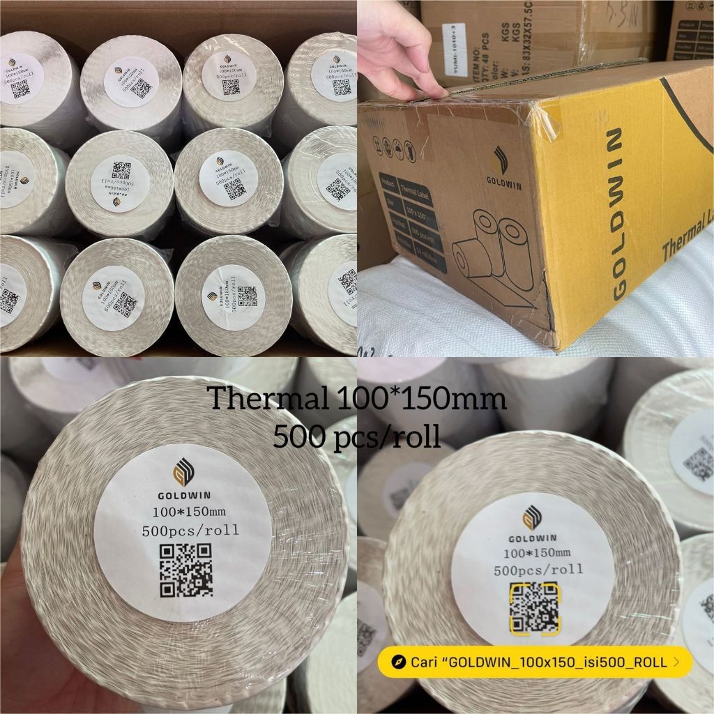 

LABEL STICKER KERTAS RESI THERMAL 100 X 150 MM 500 LEMBAR