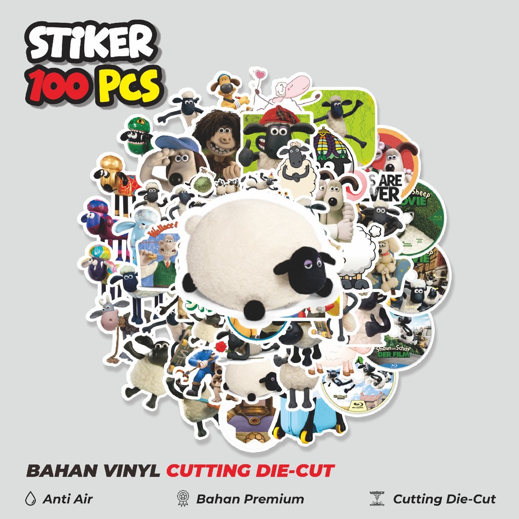 

Terbaru! 50 pcs Stiker Kartun Shaun The Sheep Dekorasi Lucu Kreatif untuk Notebook, Skateboard, HP