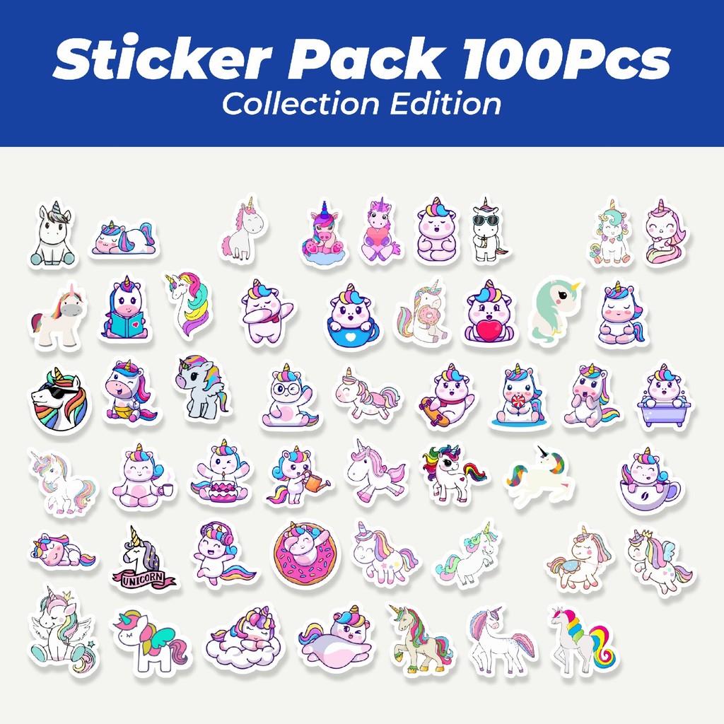 

Hot Stiker Kartun Hewan Unicorn Lucu Anti Air Stikers Berperekat Waterproof Sticker Decal Buat Motor Helm Buku Journal Koper Casing HP Laptop Botol Minum
