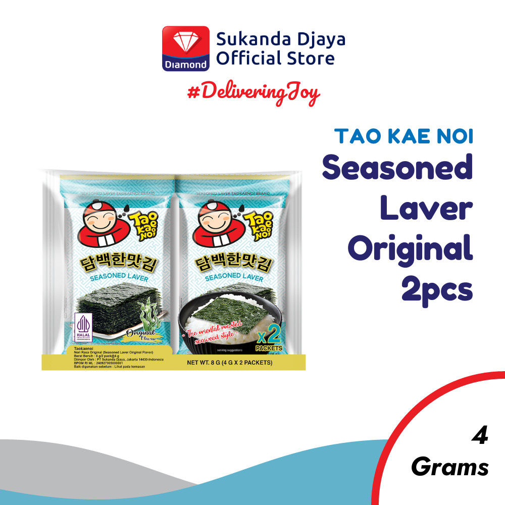

Tao Kae Noi Rumput Laut Seasoned Laver Seaweed Original 2x4 gr