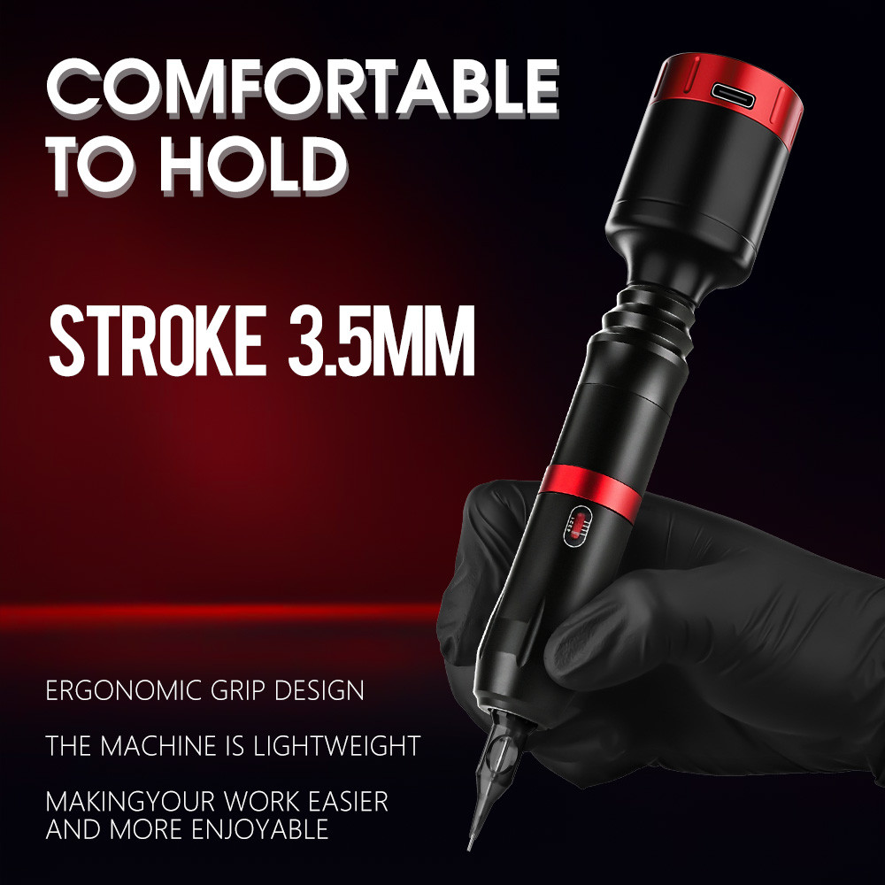 Kit Tato T-Rex Pena Tato Kompletna Mesin Tato Nirkabel Kit 1pcs Baterai D-W3