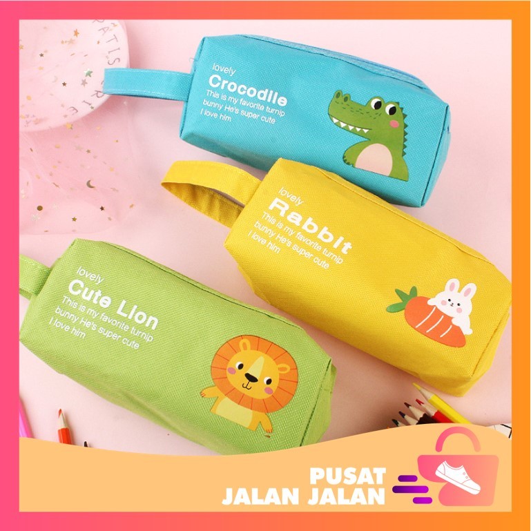 

PJJ - S6249 Tempat Pensil Hewan Kartun / Tempat Pensil Resleting Ganda / Kotak Pensil Gambar Resleting Ganda / Stationary Case
