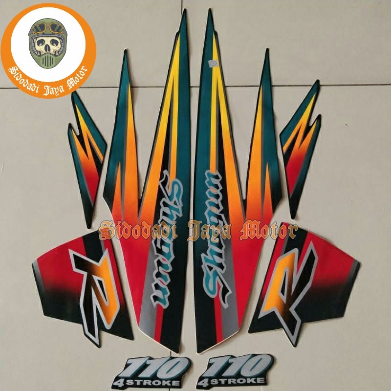 stiker striping Suzuki Shogun 110 Shogun kebo warna hijau