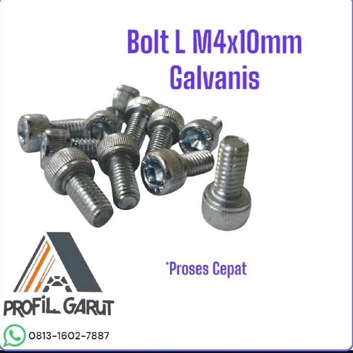 

Bolt L M4 x10mm Galvanis Per Pcs