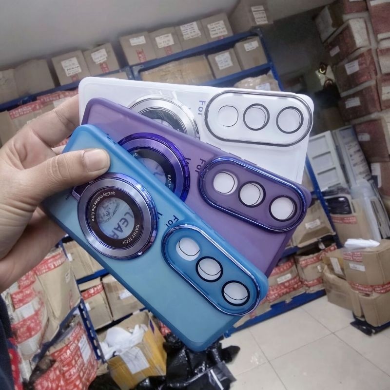 Case Silikon MagSafe Vivo V50 Lite Desigh MagSafe Kombinasi Stand Holder Softcase