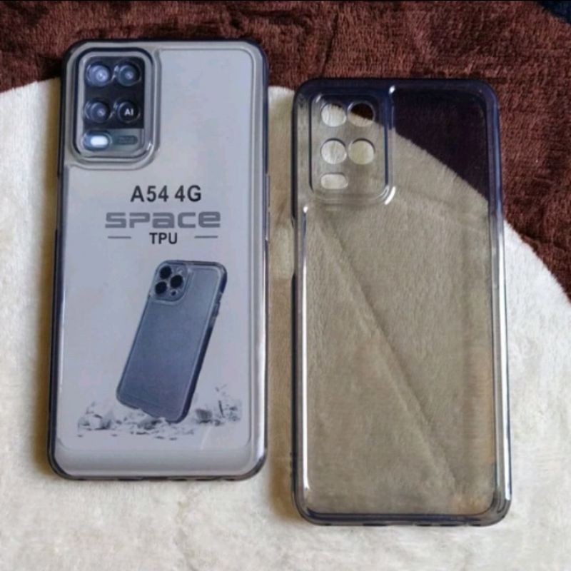 AS SOFTCASE CASE CLEAR HITAM OPPO A54 4G SLIKON CASE BENING HITAM