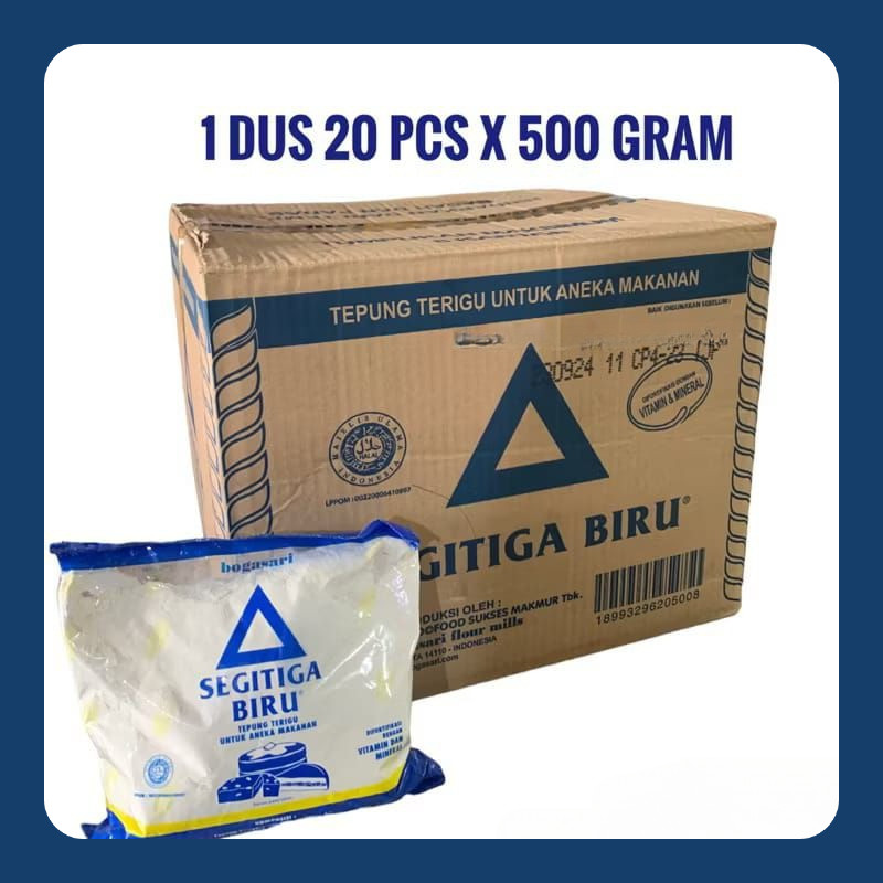 

TEPUNG TERIGU SEGITIGA BIRU 1 DUS // 500GRAM // 20PCS