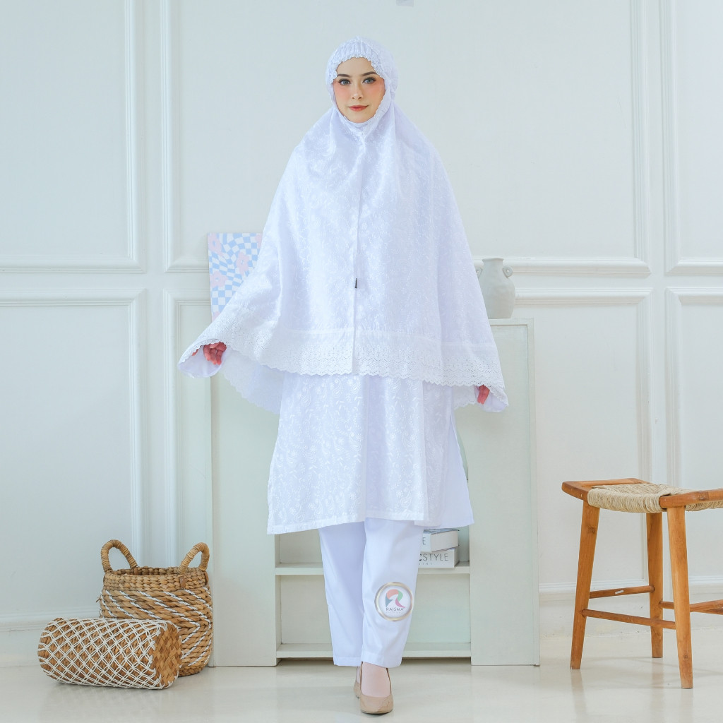Baju Ihrom Perlengkapan Umroh Haji Wanita Katun Indun