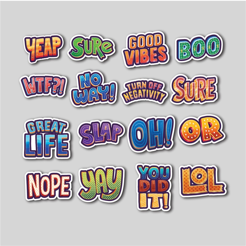 

Sticker Pack Cool Lettering | Stiker Tumbler Laptop | Sticker Koper Helm