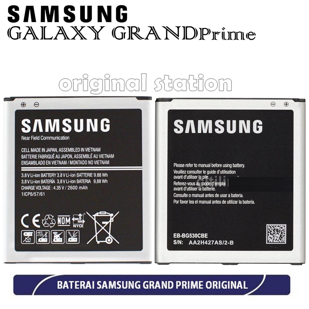 Samsung Galaxy Baterai Battery Grand Prime SM G530/ G531/ G532/J3/J5/J2 PRIME Kapasitas 2600 mAh Ori