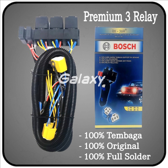 Kabel Set Relay Lampu BOSCH * 3 RELAY 2 LAMPU * Termurah