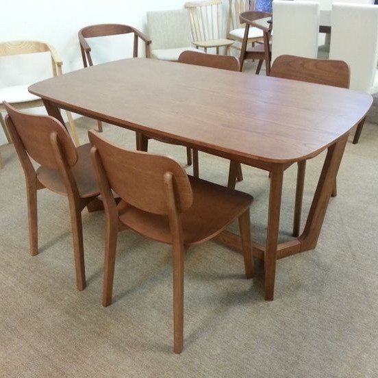 meja makan set minimalis k4 jati Grade A, Meja Makan Kayu Jati Mebel Jepara