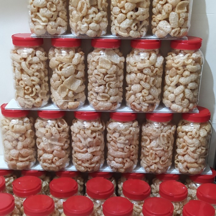 

BEST SELLER ! Kerupuk Kulit Babi Kerubi Garing Gurih Renyah Kerupuk B2 - Tawar, Plastik Klip