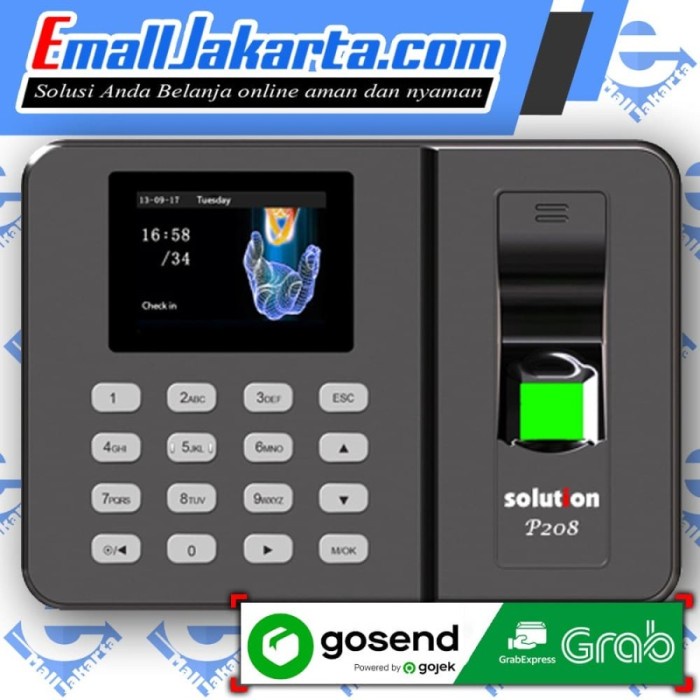 NEW Mesin absensi Sidik jari finger print Solution p208 - Solution P208
